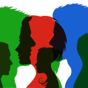 silhouettes of people in all colors